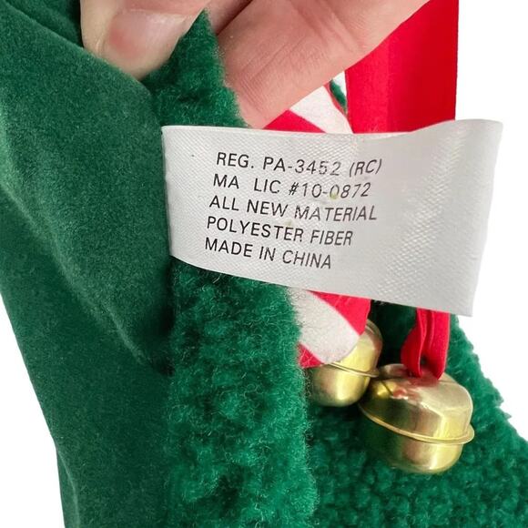 Vintage Large 3D Plush Santa Head Christmas Stocking 24 Inches Tall - Picture 5 of 7